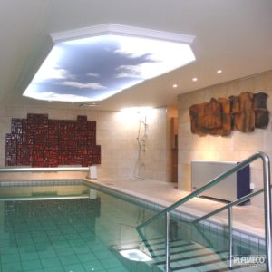 spandplafond in zwembadruimte